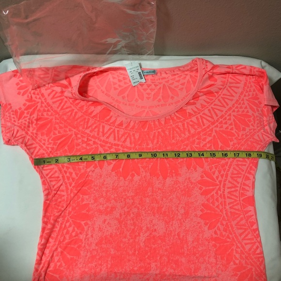 Maurices Women’s Cotton Blend  Tie Dye Texture Hot Pink Neón Short Sleeve Top M - Picture 7 of 10